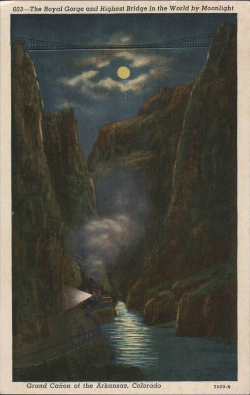 Royal Gorge, Highest Bridge by Moonlight, Colorado