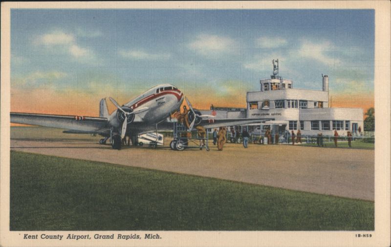Kent County Airport, Grand Rapids, Mich. Airplane & Terminal Michigan