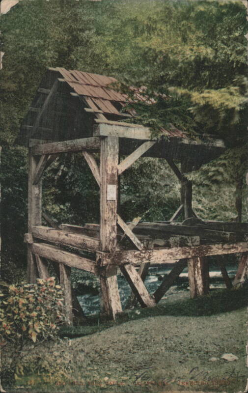 Old Wooden Mill Structure by Stream Mill Valley California