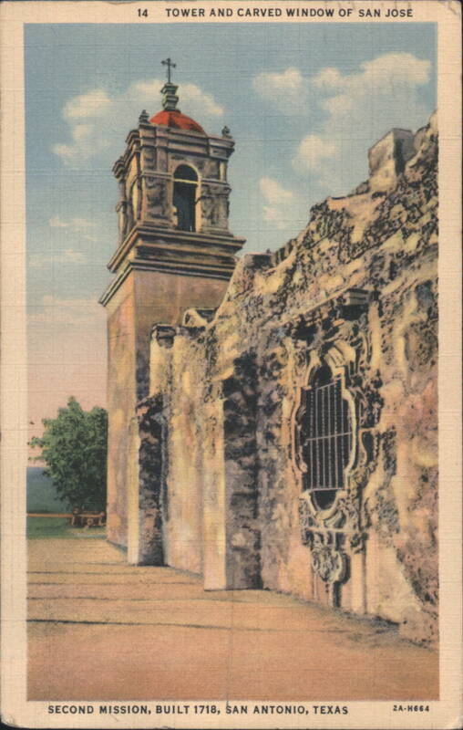 Mission San José Tower & Carved Window, San Antonio Texas
