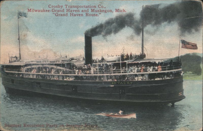 Crosby Transportation Co. Steamer NYACK, Grand Haven Route Michigan