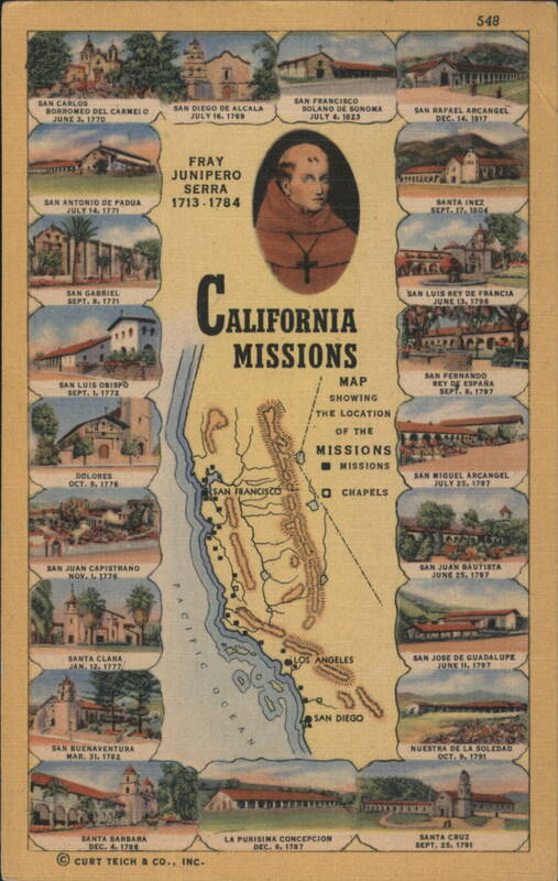 California Missions Map & Fray Junipero Serra