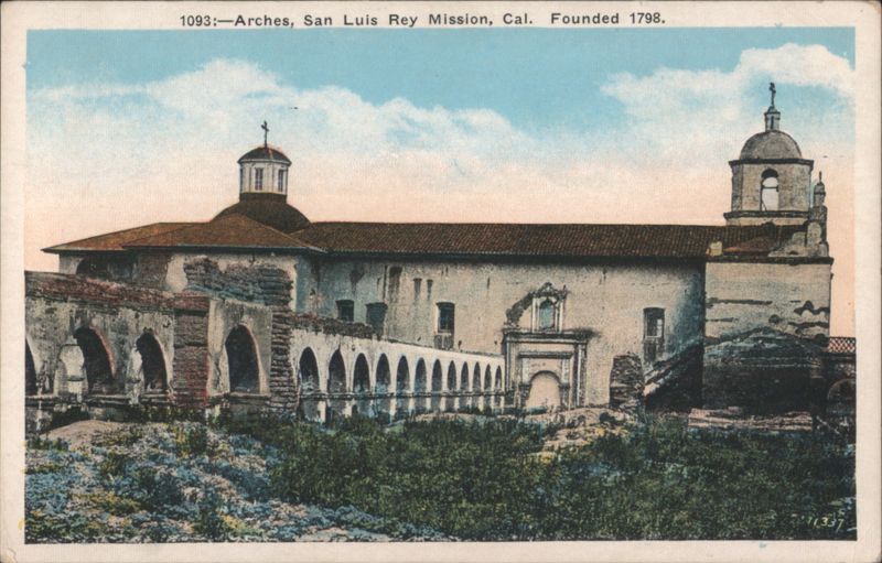Arches, San Luis Rey Mission, CA. Founded 1798 California