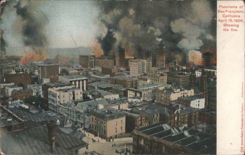 San Francisco Fire Panorama, April 18, 1906 California