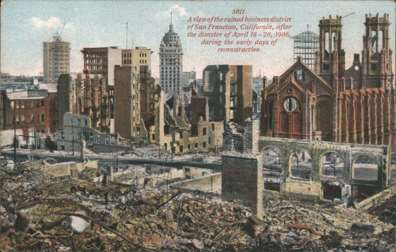 San Francisco Ruined Business District, 1906 Disaster California