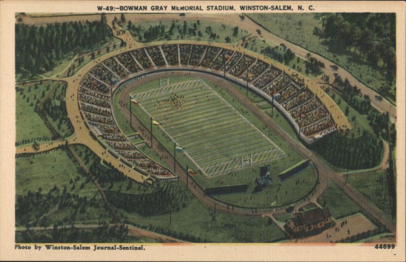 Bowman Gray Memorial Stadium, Aerial View Winston-Salem North Carolina
