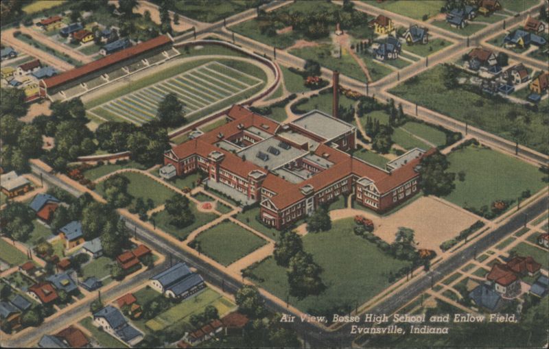 Air View, Bosse High School and Enlow Field Evansville Indiana