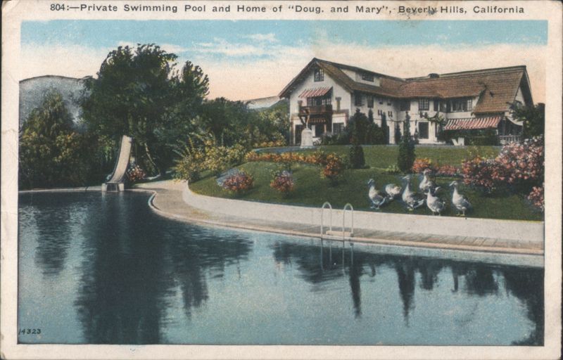 Private Swimming Pool and Home of Doug. and Mary Beverly Hills California