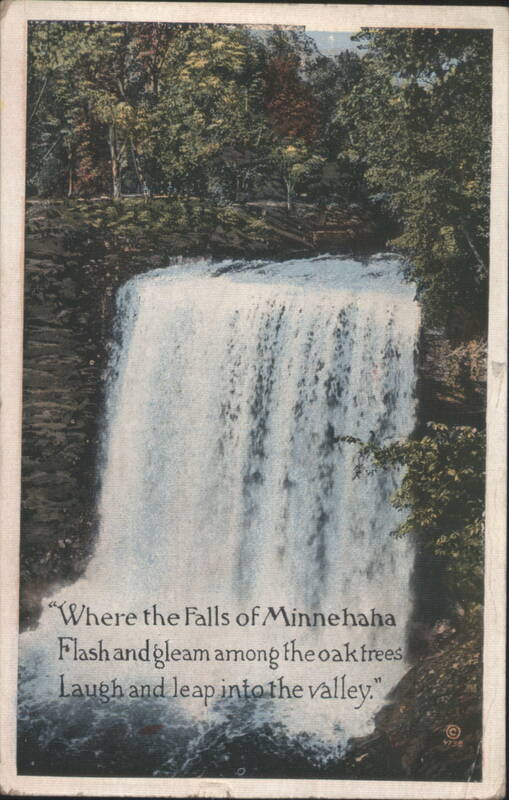 Minnehaha Falls, Flash and gleam among the oak trees Minnesota