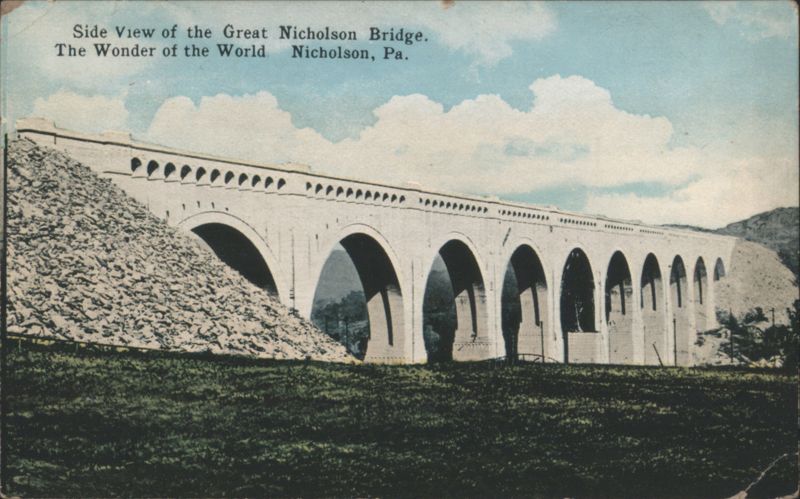 Side View of the Great Nicholson Bridge, The Wonder of the World Pennsylvania