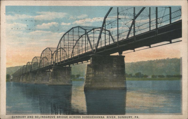 Sunbury and Selinsgrove Bridge, Susquehanna River, PA Pennsylvania