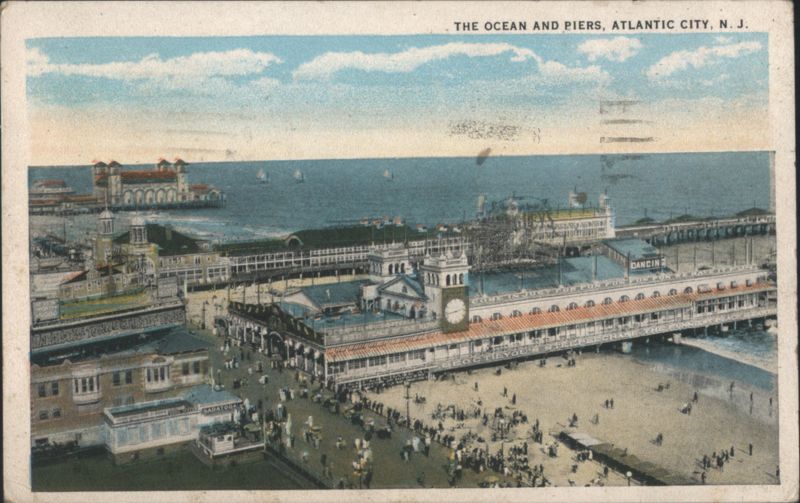 The Ocean and Piers, Atlantic City, NJ New Jersey
