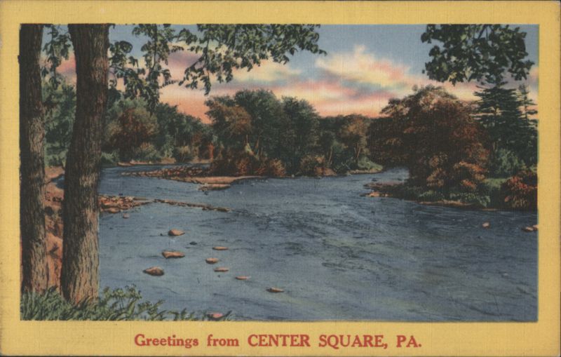 River View, Trees, Colorful Sky Center Square Pennsylvania
