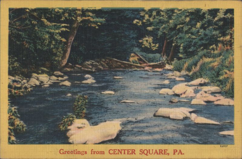 Stream with Rocks and Trees Center Square Pennsylvania
