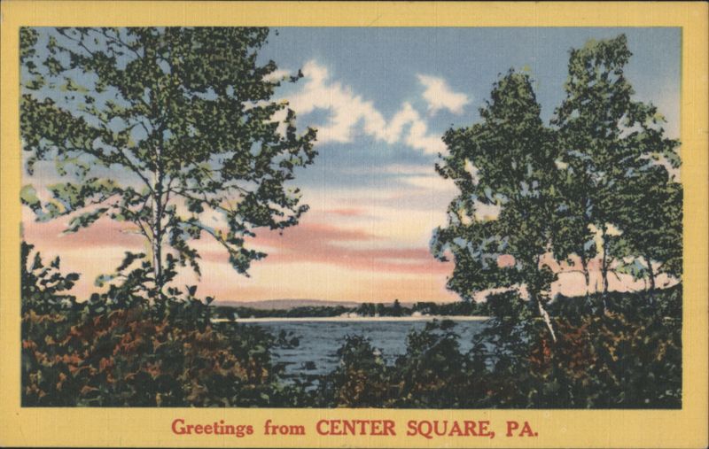 Center Square, PA - Scenic Lake View with Trees Pennsylvania