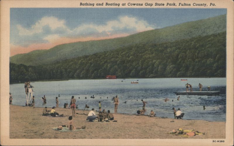 Bathing and Boating at Cowans Gap State Park, Fulton County, PA Pennsylvania