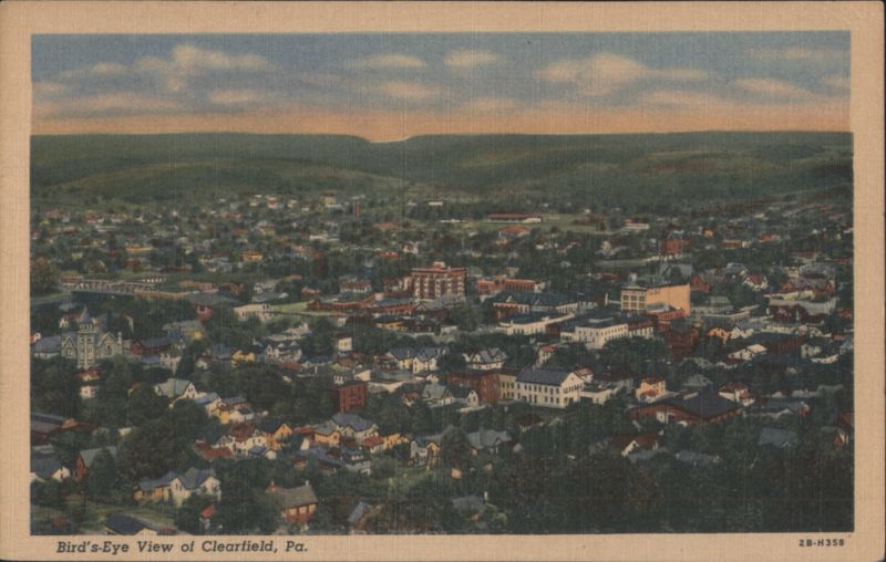 Bird's-Eye View of Clearfield, PA Pennsylvania