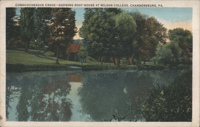 Conococheague Creek, Boat House at Wilson College Chambersburg Pennsylvania