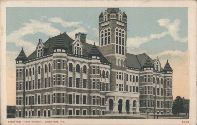 Chester High School, Ornate Building with Tower Pennsylvania