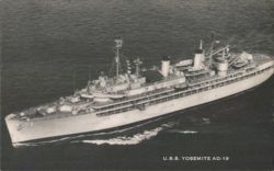 U.S.S. YOSEMITE AD-19, U.S. Atlantic Fleet Postcard