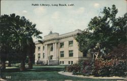 Public Library, Long Beach, CA Postcard