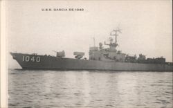 U.S.S. GARCIA DE-1040 Destroyer Escort Postcard