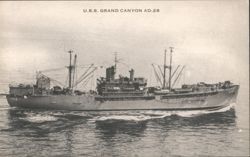 U.S.S. GRAND CANYON AD-28 Newport RI Narragansett Bay Postcard