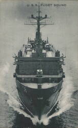 U.S.S. Puget Sound Ship, Newport, RI Postcard