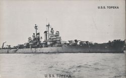 USS Topeka CL-67 Light Cruiser Warship Postcard