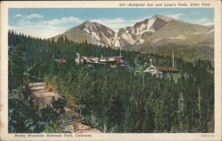 Baldpate Inn and Long's Peak, Rocky Mountain National Park Postcard