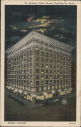 Public Service Building, by Night, Thousands of Lights Postcard