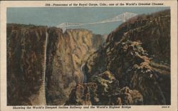 Royal Gorge, Colo. Incline Railway & Highest Bridge Panorama Postcard