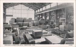 Indiana Limestone Mill Interior, Bedford, IN Postcard