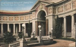 West Entrance, Palace of Liberal Arts, Pan-Pac Expo Postcard