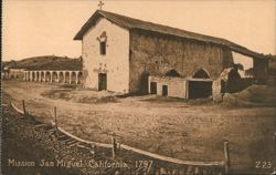 Mission San Miguel, CA 1797, Paso Robles Hot Springs Postcard