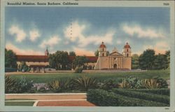 Beautiful Mission, Santa Barbara, California Postcard