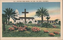 Junipero Serra Museum, Old Town, San Diego, with Cross Postcard