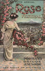 Fifth Annual Rose Festival, Portland, OR, 1911 Postcard