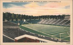 Sunrise Scene, Scott Stadium, University of Virginia Postcard