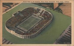 Aerial View, Notre Dame University Stadium Postcard