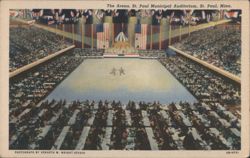 The Arena, St. Paul Municipal Auditorium, St. Paul, Minn. Postcard