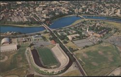 Air View of Harvard Stadium & Business Administration Postcard