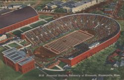 Memorial Stadium, University of Minnesota, Minneapolis Postcard