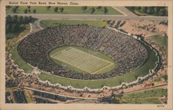 Aerial View Yale Bowl Football Game, New Haven, CT Postcard
