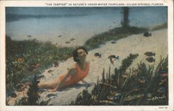 "The Tempter" Underwater Fairyland, Silver Springs, Florida Postcard