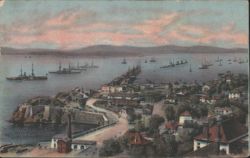 Gibraltar Rosia Bay, Ships & Town Postcard