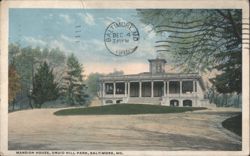Mansion House, Druid Hill Park, Baltimore, MD Postcard