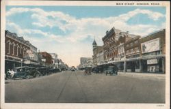 Main Street, Denison, Texas Postcard
