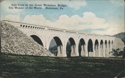 Side View of the Great Nicholson Bridge, The Wonder of the World Postcard
