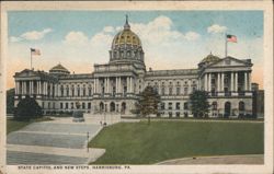 State Capitol and New Steps, Harrisburg Postcard